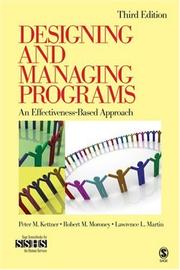 Cover of Designing and managing programs by Peter M. Kettner