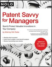 Cover of Patent Savvy for Managers by Kirk Teska