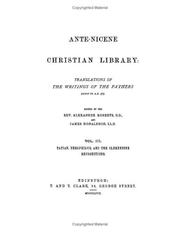 Front cover of The Writings of Tatian and Theophilus and The Clementine Recognitions by Unknown