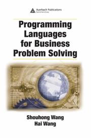 Cover of Programming languages for business problem solving by Shouhong Wang