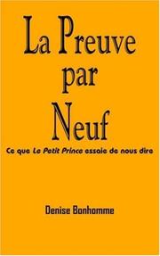 Front cover of La Preuve par Neuf by Denise Bonhomme