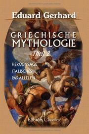 Front cover of Griechische mythologie by Friedrich Wilhelm Eduard Gerhard
