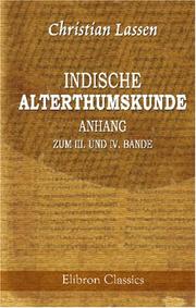 Cover of Indische Alterthumskunde by Christian Lassen