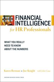 Front cover of Financial intelligence for HR professionals by Karen Berman