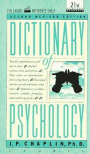Front cover of Dictionary of psychology by James Patrick Chaplin