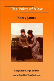 Front cover of The Point of View by Henry James