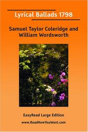 Front cover of Lyrical Ballads 1798 by Samuel Taylor Coleridge
