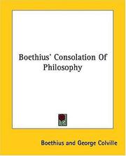Cover of Boethius' Consolation of philosophy by Boethius