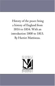Front cover of History of the peace by Harriet Martineau