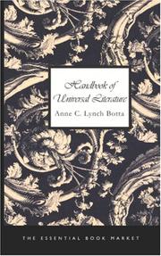 Front cover of Handbook of Universal Literature by Anne C. Lynch Botta
