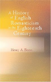Cover of A History of English Romanticism in the Eighteenth Century by Henry A. Beers