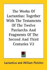 Front cover of The works of Lactantius by Lactantius