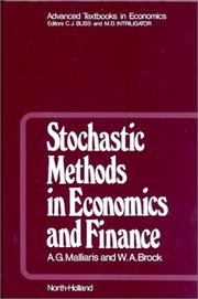 Front cover of Stochastic methods in economics and finance by A. G. Malliaris