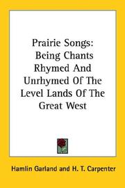 Front cover of Prairie songs by Hamlin Garland