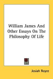 Cover of William James and other essays on the philosophy of life by Josiah Royce