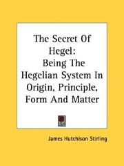 Cover of The secret of Hegel by James Hutchison Stirling
