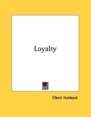 Cover of Loyalty by Elbert Hubbard