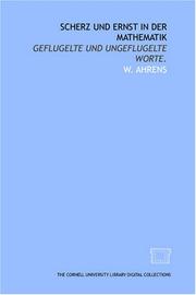 Front cover of Scherz und Ernst in der Mathematik by W. Ahrens