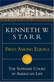 Cover of First Among Equals by Kenneth W. Starr