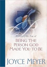 Front cover of Being the Person God Made You to Be by Joyce Meyer