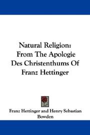 Front cover of Natural religion by Hettinger, Franz