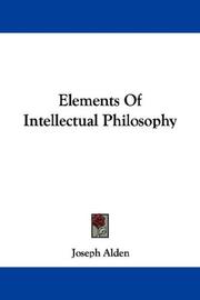 Cover of Elements of intellectual philosophy by Joseph Alden