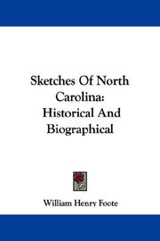 Front cover of Sketches of North Carolina by William Henry Foote