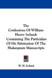 Cover of Confessions by William Henry Ireland