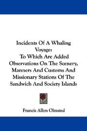 Front cover of Incidents of a whaling voyage by Francis Allyn Olmsted