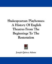 Cover of Shakespearean playhouses by Joseph Quincy Adams