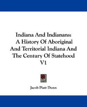 Front cover of Indiana and Indianans by Dunn, Jacob Piatt