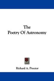 Front cover of The Poetry Of Astronomy by Richard A. Proctor