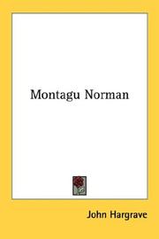 Front cover of Montagu Norman by Hargrave, John
