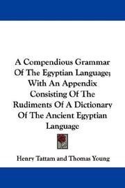 Cover of A Compendious Grammar Of The Egyptian Language; With An Appendix Consisting Of The Rudiments Of A Dictionary Of The Ancient Egyptian Language by Henry Tattam