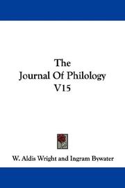 Front cover of The Journal Of Philology V15 by Unknown