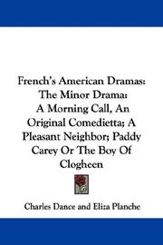 Front cover of French's American Dramas: The Minor Drama by Charles Dance