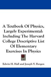 Front cover of A Textbook Of Physics, Largely Experimental by Edwin H. Hall