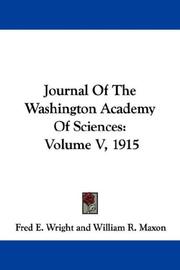 Front cover of Journal Of The Washington Academy Of Sciences by Unknown