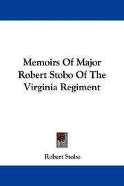 Front cover of Memoirs of Major Robert Stobo, of the Virginia Regiment by Robert Stobo