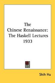 Front cover of The Chinese Renaissance by Hu, Shi