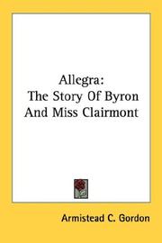 Cover of Allegra by Armistead C. Gordon