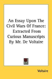 Front cover of An essay upon the civil wars of France by Voltaire