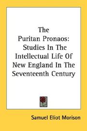 Front cover of The Puritan pronaos by Samuel Eliot Morison