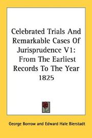 Front cover of Celebrated Trials And Remarkable Cases Of Jurisprudence V1 by Unknown