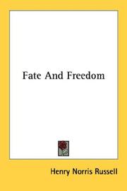 Front cover of Fate and freedom by Henry Norris Russell