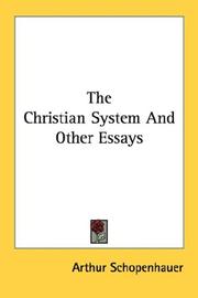 Front cover of The Christian System And Other Essays by Arthur Schopenhauer