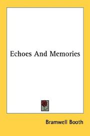 Cover of Echoes and memories by Bramwell Booth