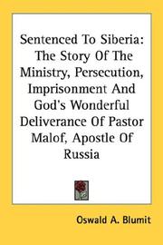 Front cover of Sentenced to Siberia by Oswald A. Blumit