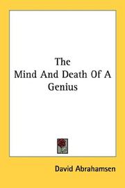 Front cover of The mind and death of a genius by David Abrahamsen