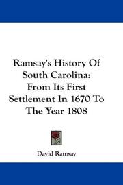 Front cover of Ramsay's history of South Carolina by David Ramsay